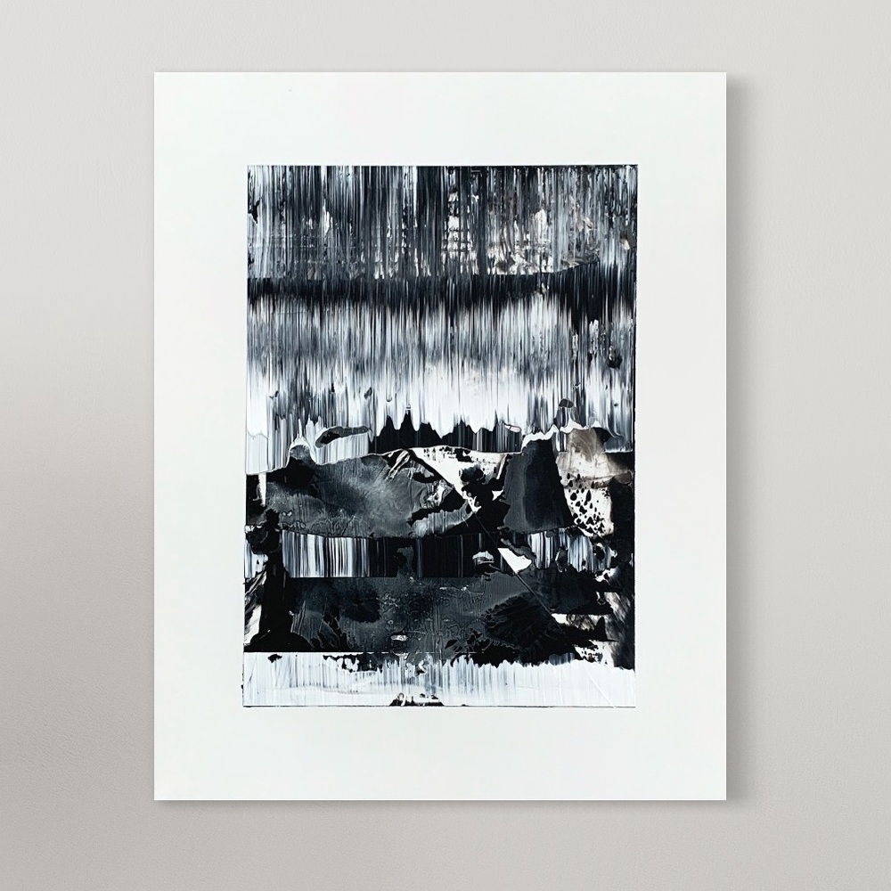 Original Abstract Wall Art "Crashing down" 11X14 Acrylic on Yupo Paper